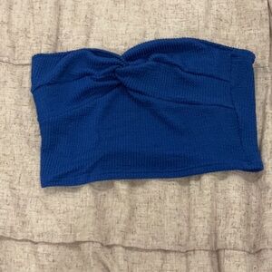 SHEIN Blue Twist Front Crop Top